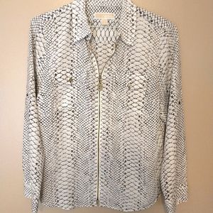 Michael Kors zip up Snakeskin top in Large